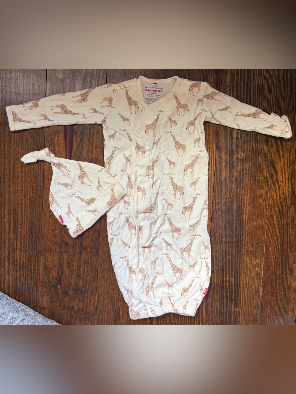 Magnetic Me Cream Giraffe Print gown